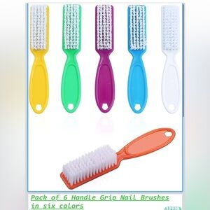 6 Pcs Handle Grip Nail Brush, Nail Cleaning Brushes for Toes and Fingernail